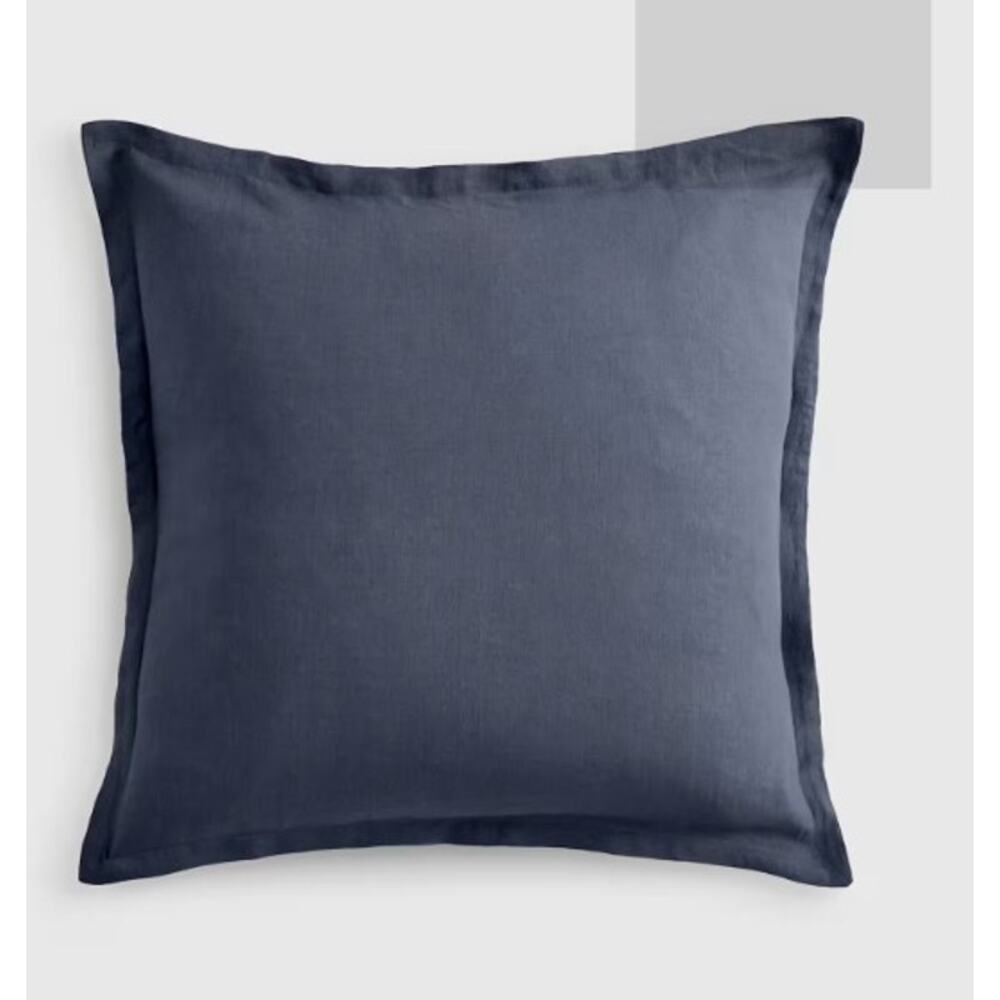 NEW Quince European Linen Euro Sham Blue Nightfall 100& European Flax